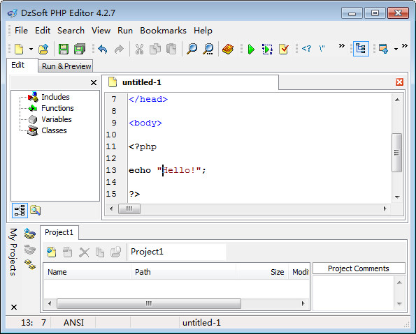 DZSoft PHP Editor 界面